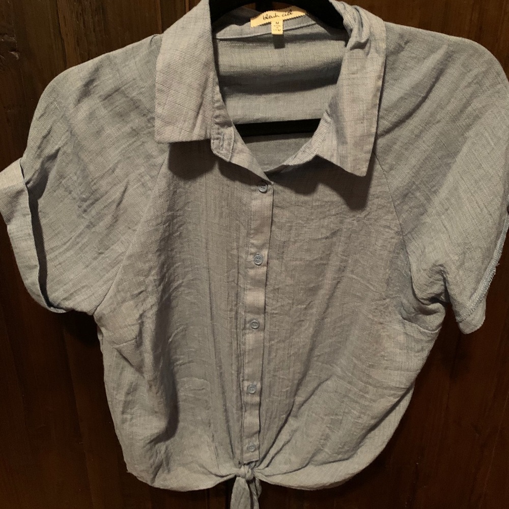 Blue Chambray short sleeve top
